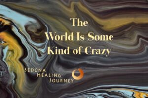 Chaotic background of muted colors, designating craziness of the world.